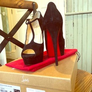 Christian Louboutin Altapoppins BLK suede platform